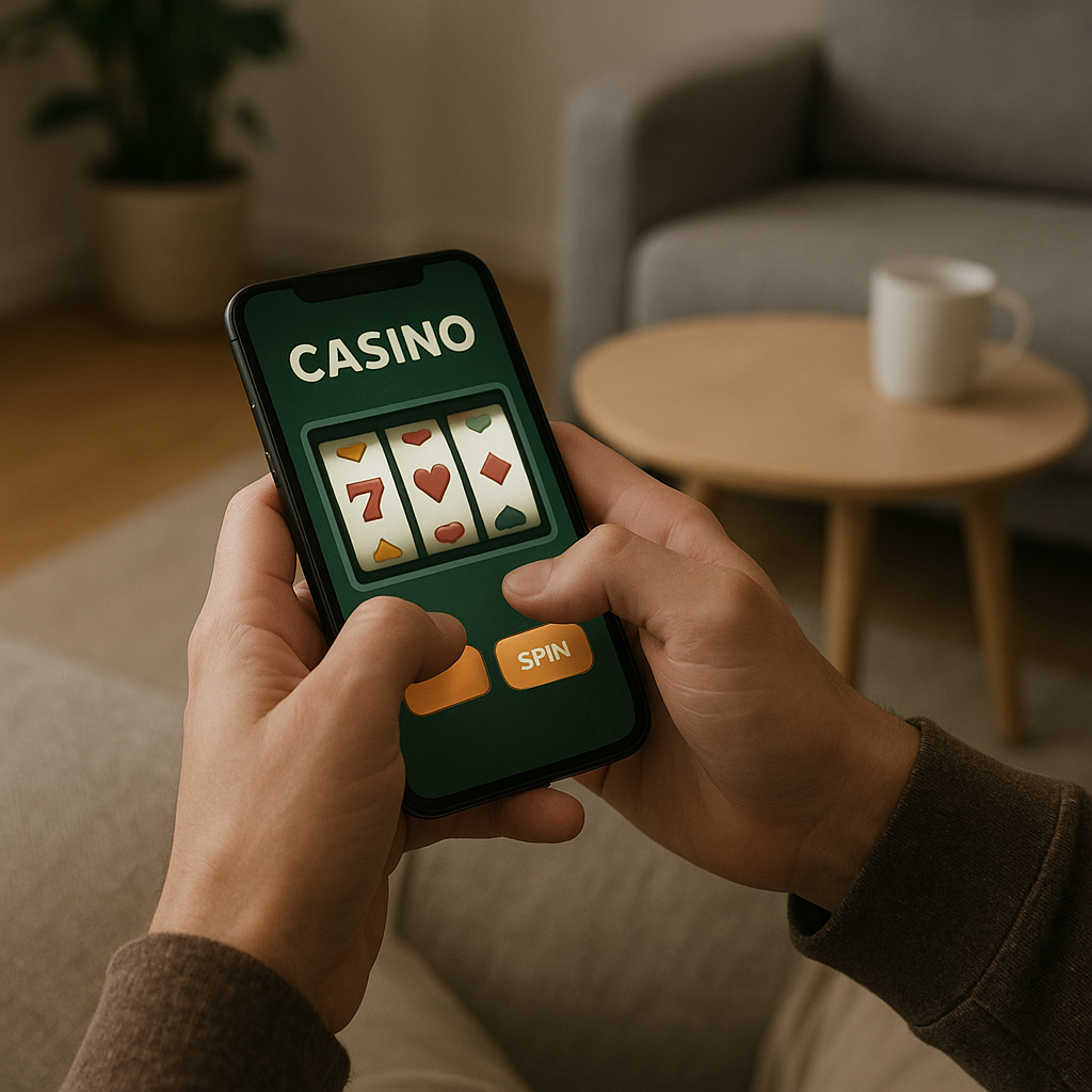 Jogar cassino online pelo celular: vantagens, riscos e melhores práticas 2 Pessoa jogando cassino online pelo celular com segurança e praticidade